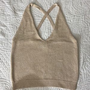 Knit top, light wood/sandy color